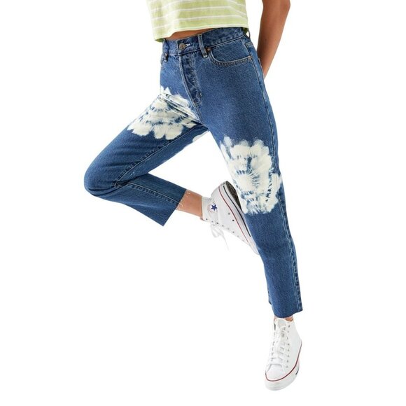 Tie Dye High Waisted Straight Leg Jeans women‎ size 28 - Picture 8 of 11